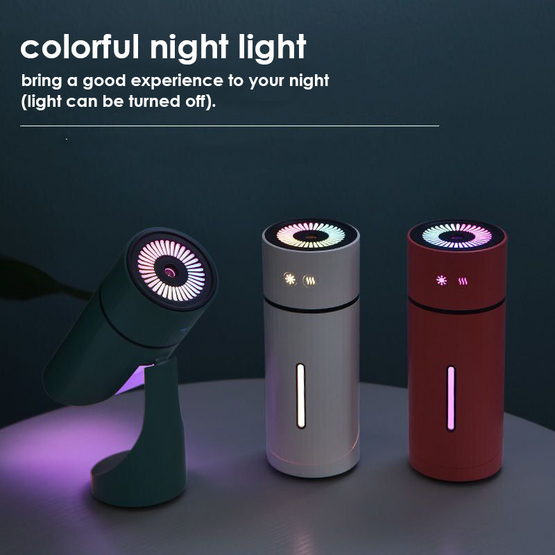 Three colorful night lights on a dark background with text about their use.
