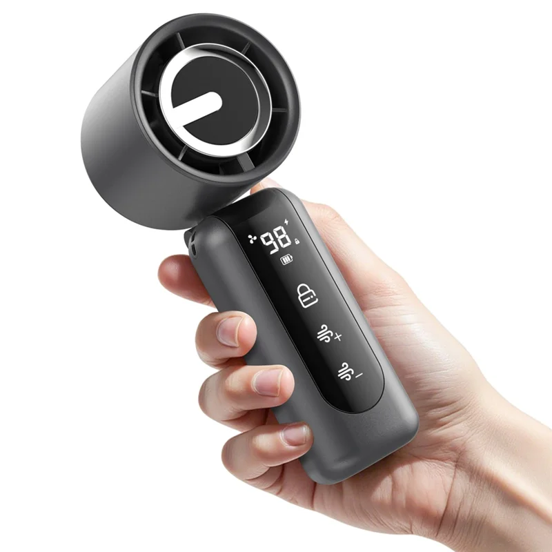 【B6R-Sale】Portable Handheld Mini Fan AI Digital Display, 4000Mah Rechargeable Battery For Gifts For Women Men Camping Travel Sum
