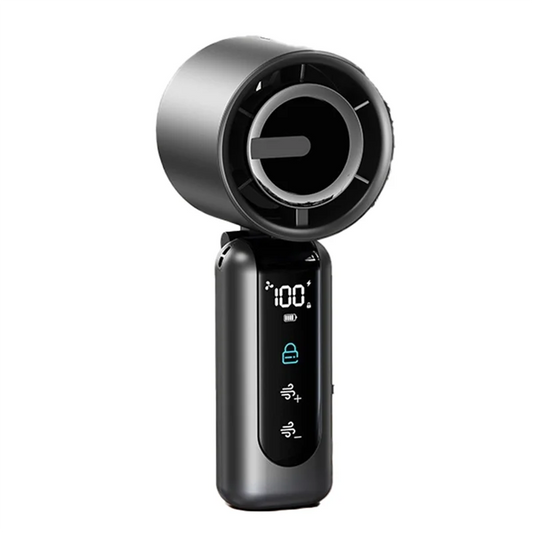 【B6R-Sale】Portable Handheld Mini Fan AI Digital Display, 4000Mah Rechargeable Battery For Gifts For Women Men Camping Travel Sum