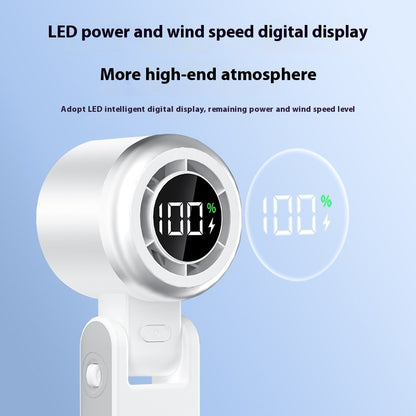 Handheld High-speed Mini Little Fan Foldable Handheld Digital Display Fan